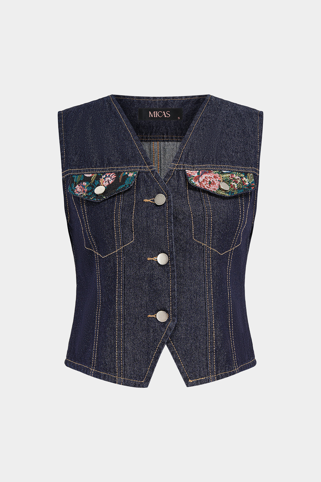Denim patchwork gilet