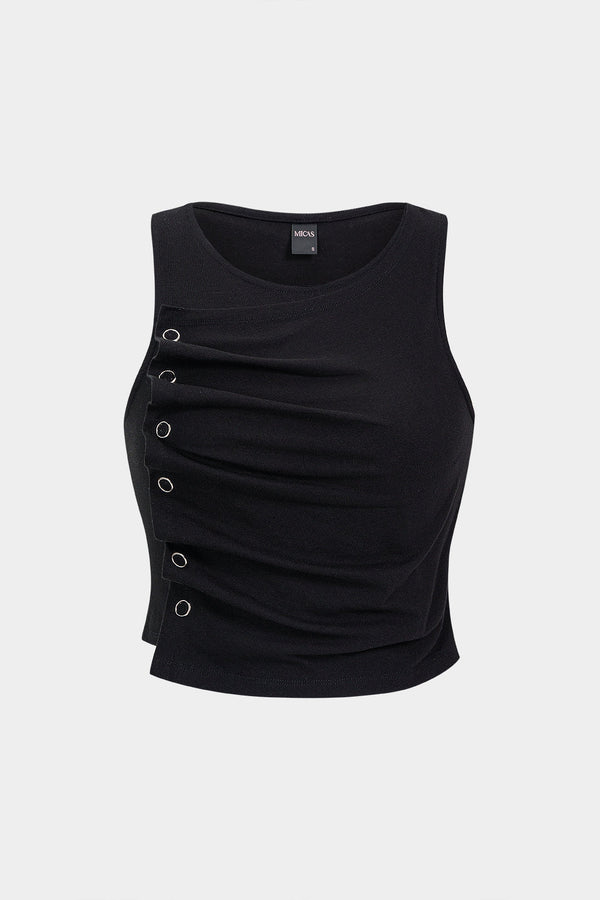 Lyla - Tanktop met ronde hals en ruches