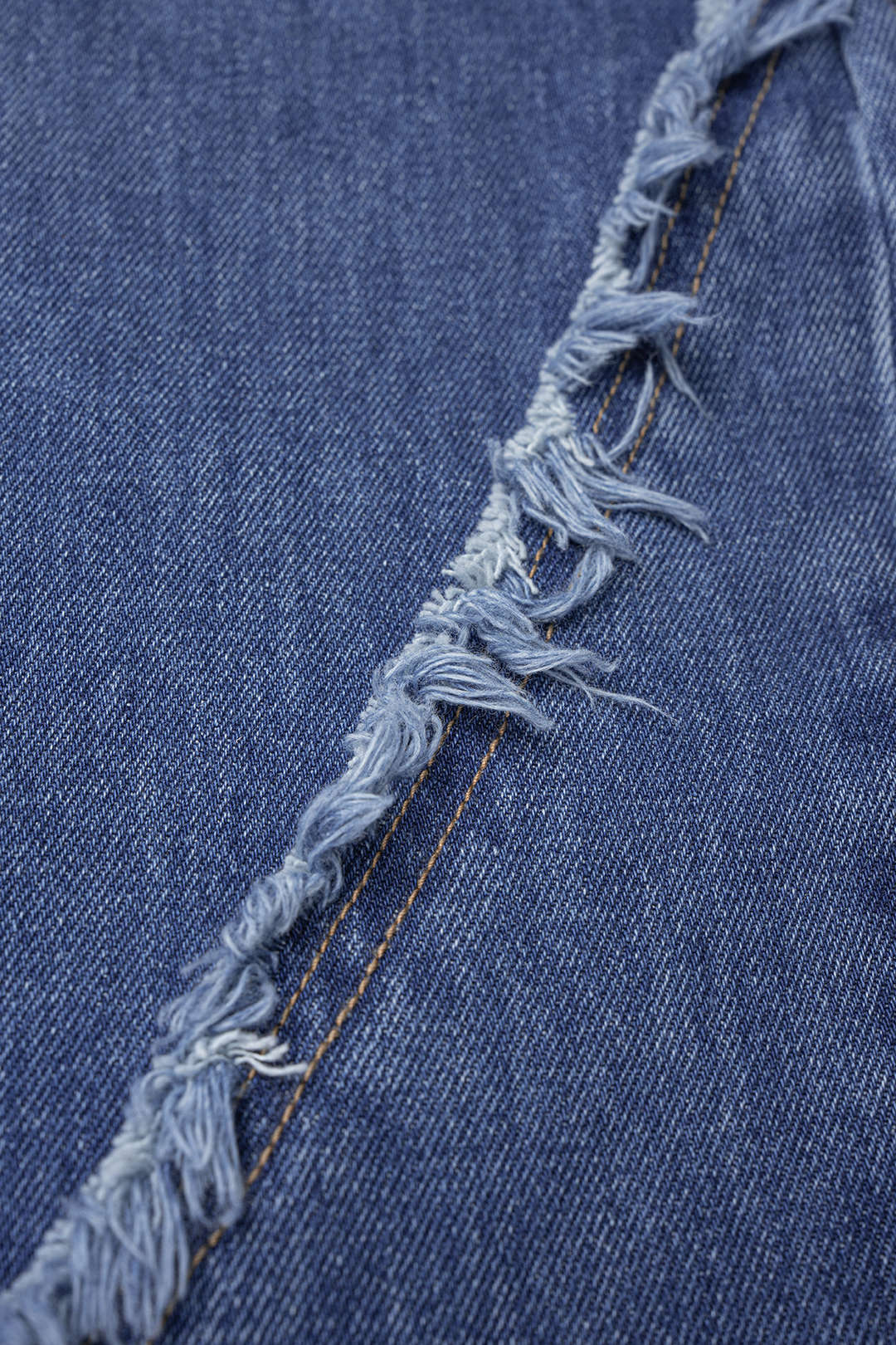 Loïs - Patchwork jeans met rafelrand