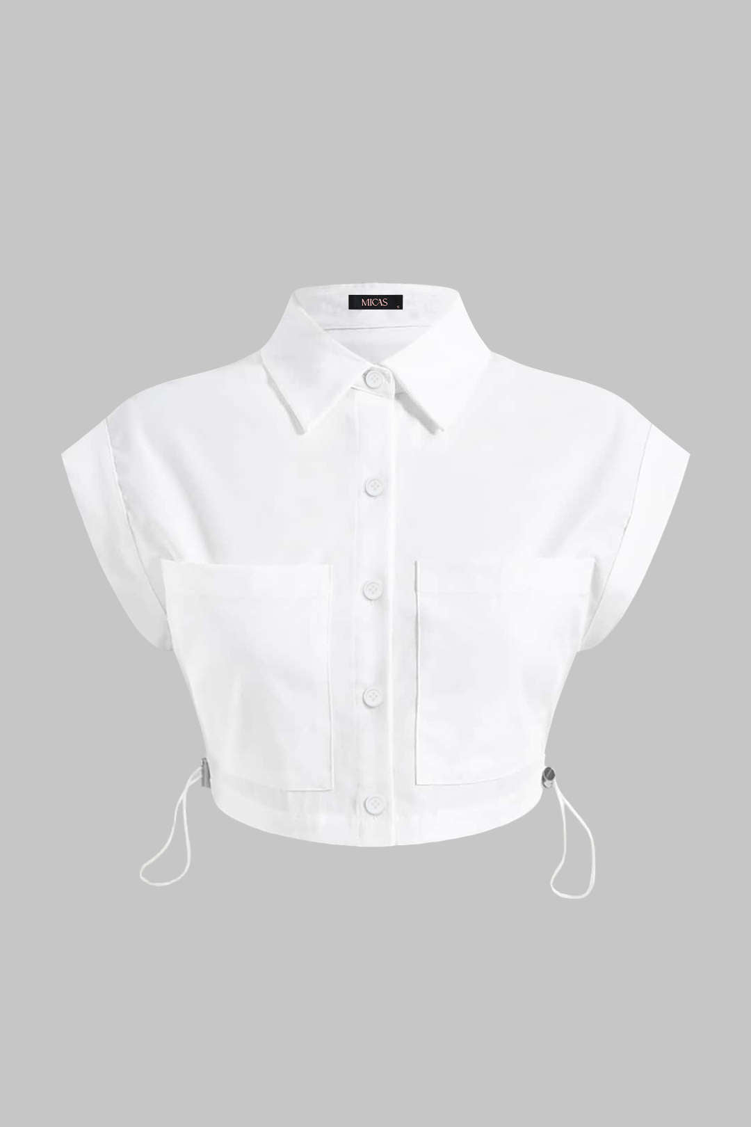 Blouse met revers, zakken en knoopjes