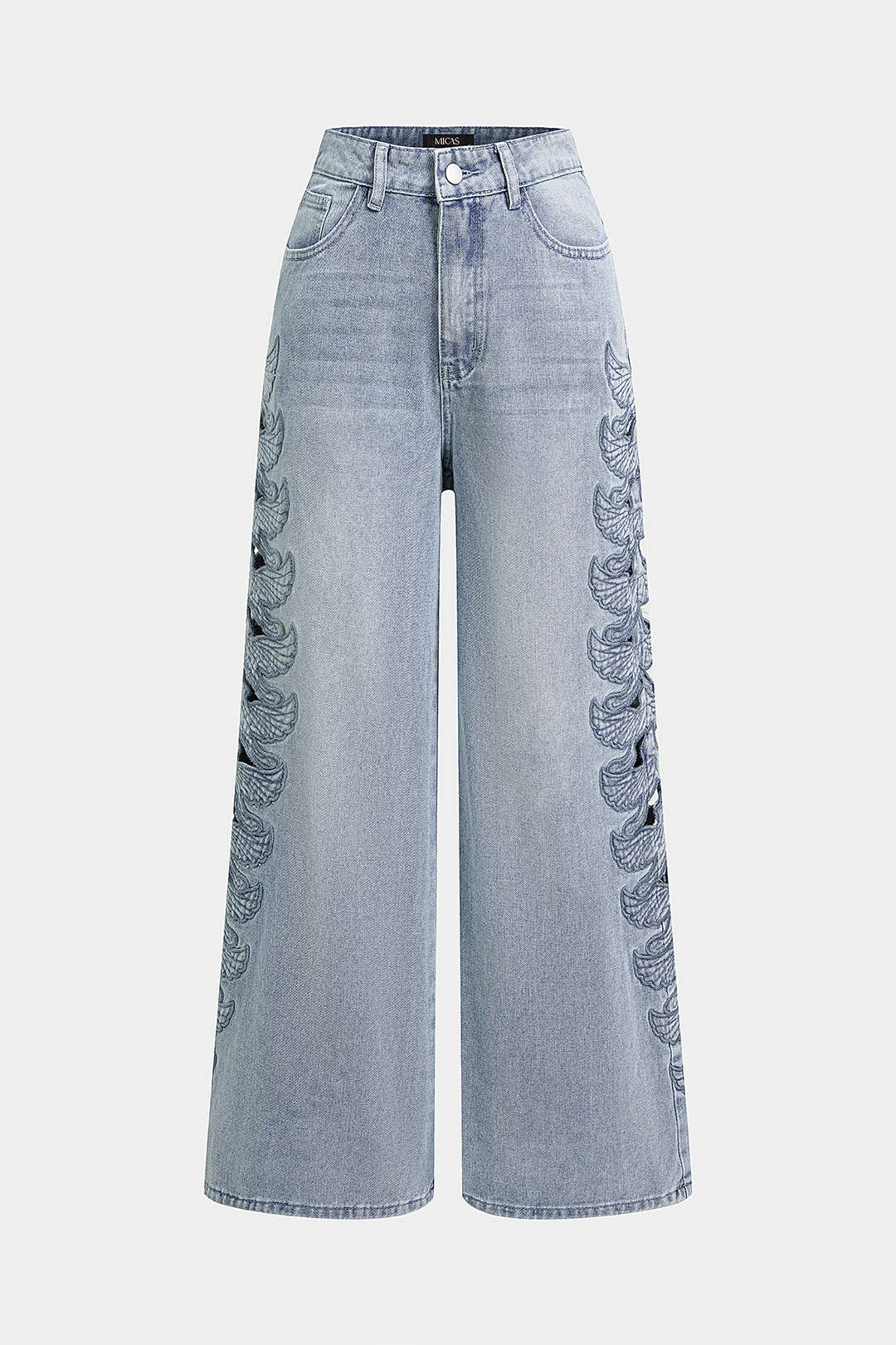 Jeans met uitsnijding en zakken
