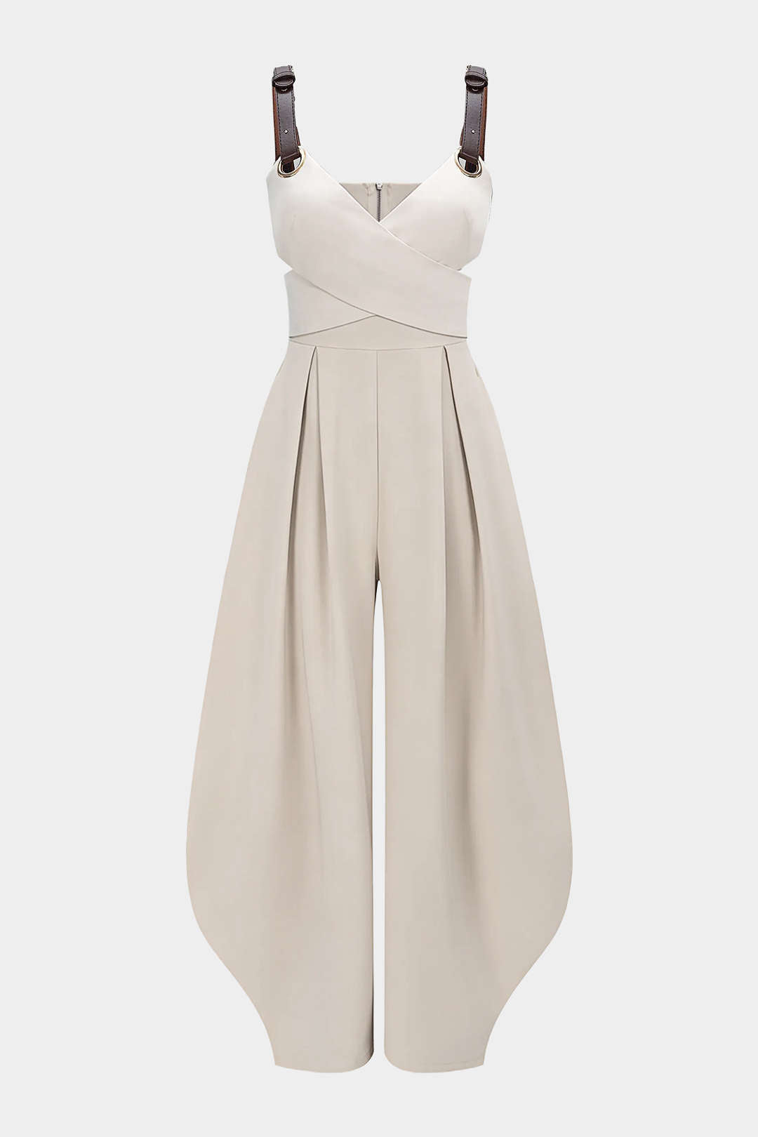Mouwloze jumpsuit met uitsnijding en V-hals
