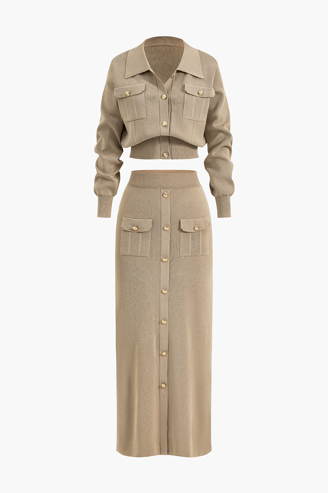 Cropped set met top en maxirok
