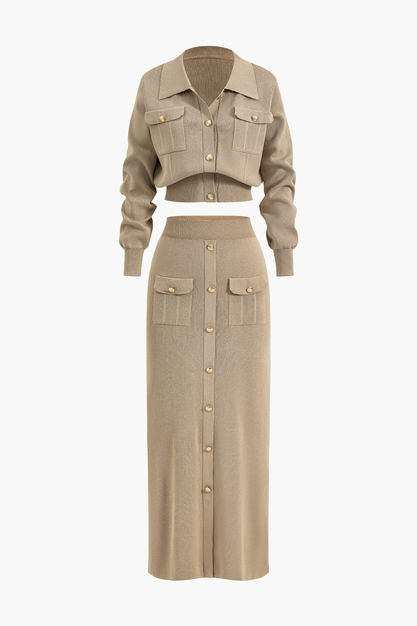 Cropped set met top en maxirok