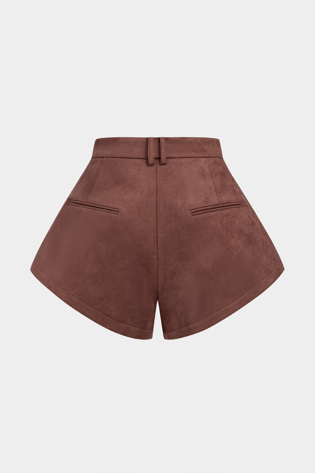 Suède patchwork short met rits en zakken