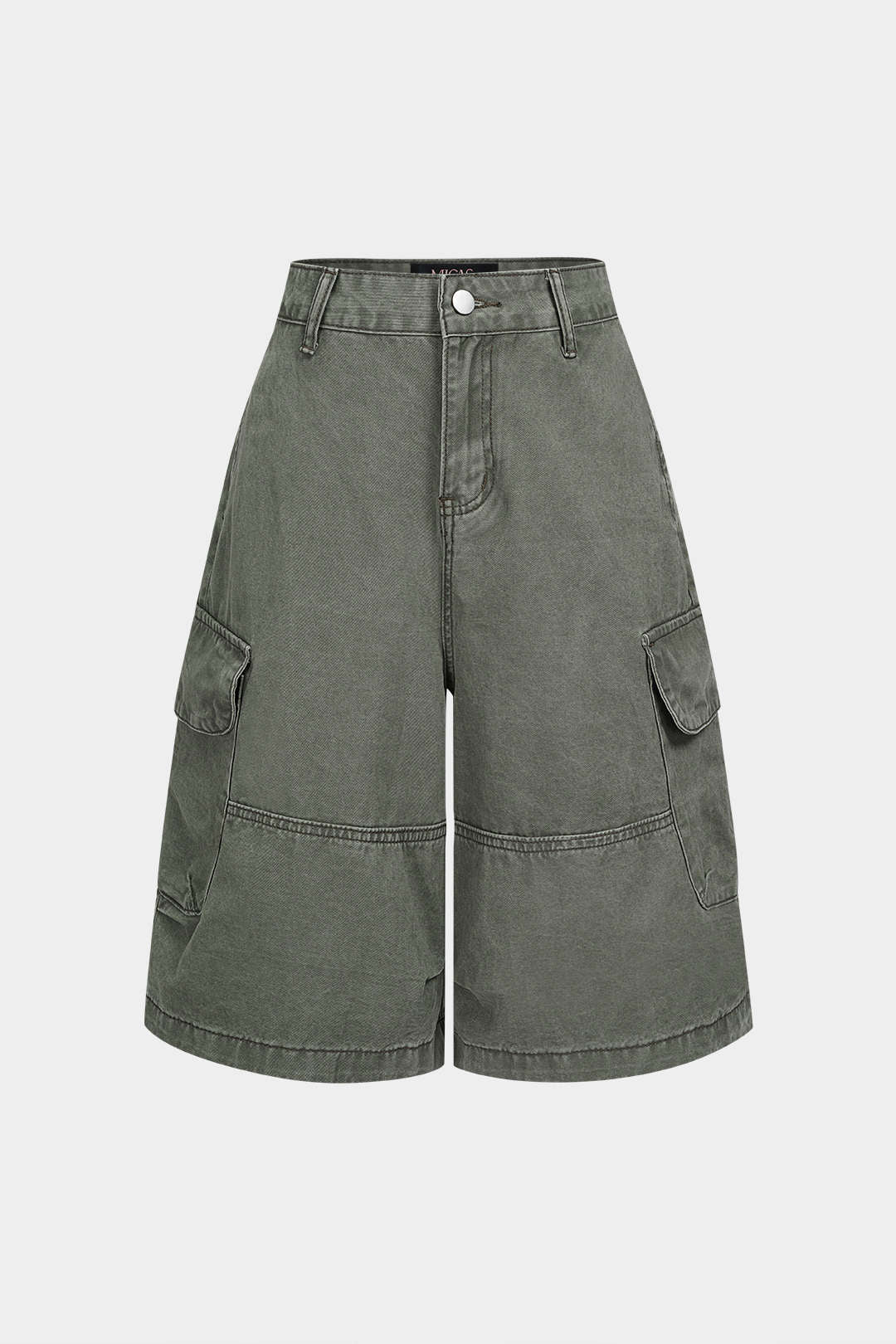 Yasmin - Denim short met zakken en wijde pijpen