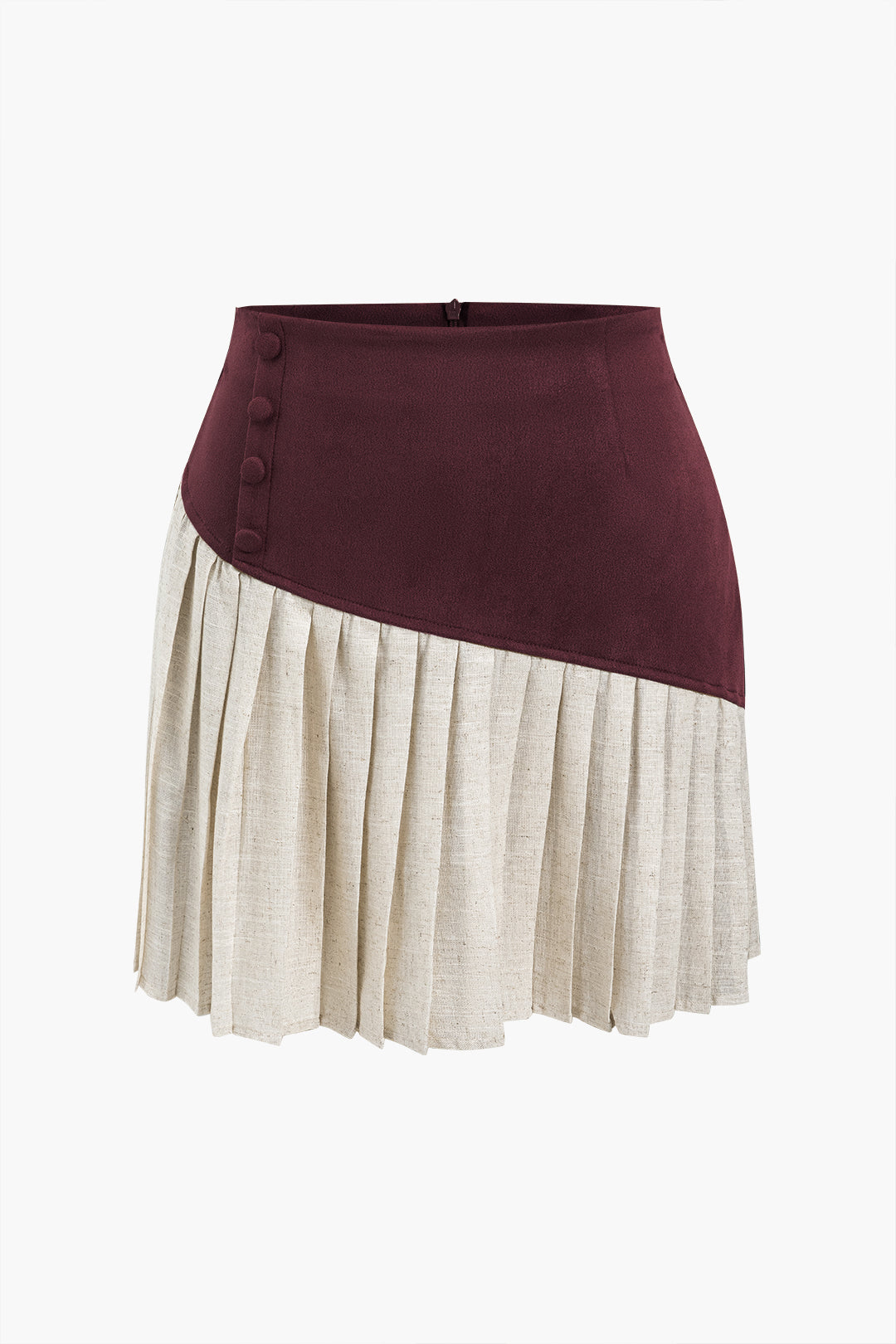 Linnen patchwork rok met knoopjes