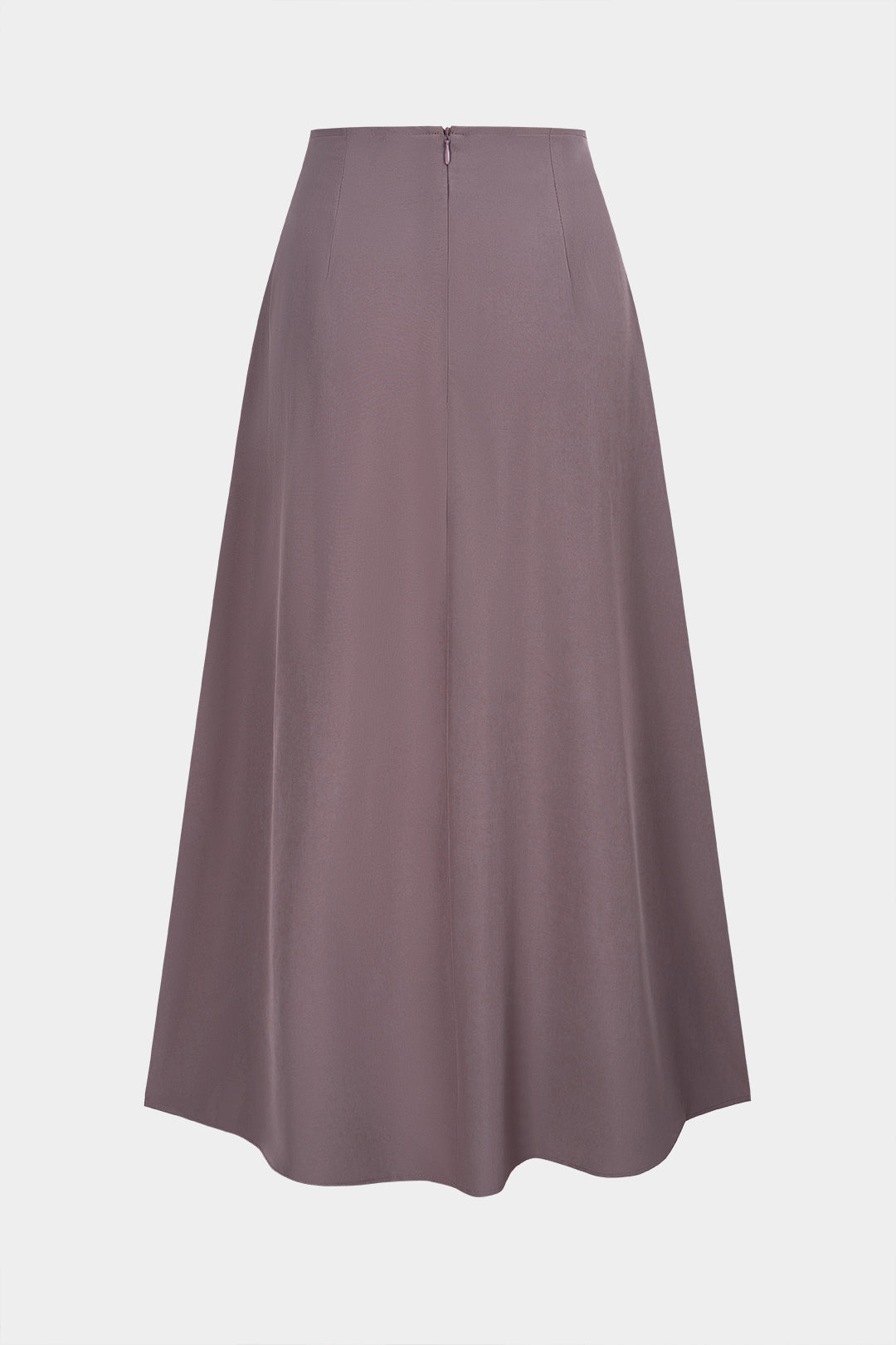 Effen metallic rok met knoopjes, hoge taille en A-lijn