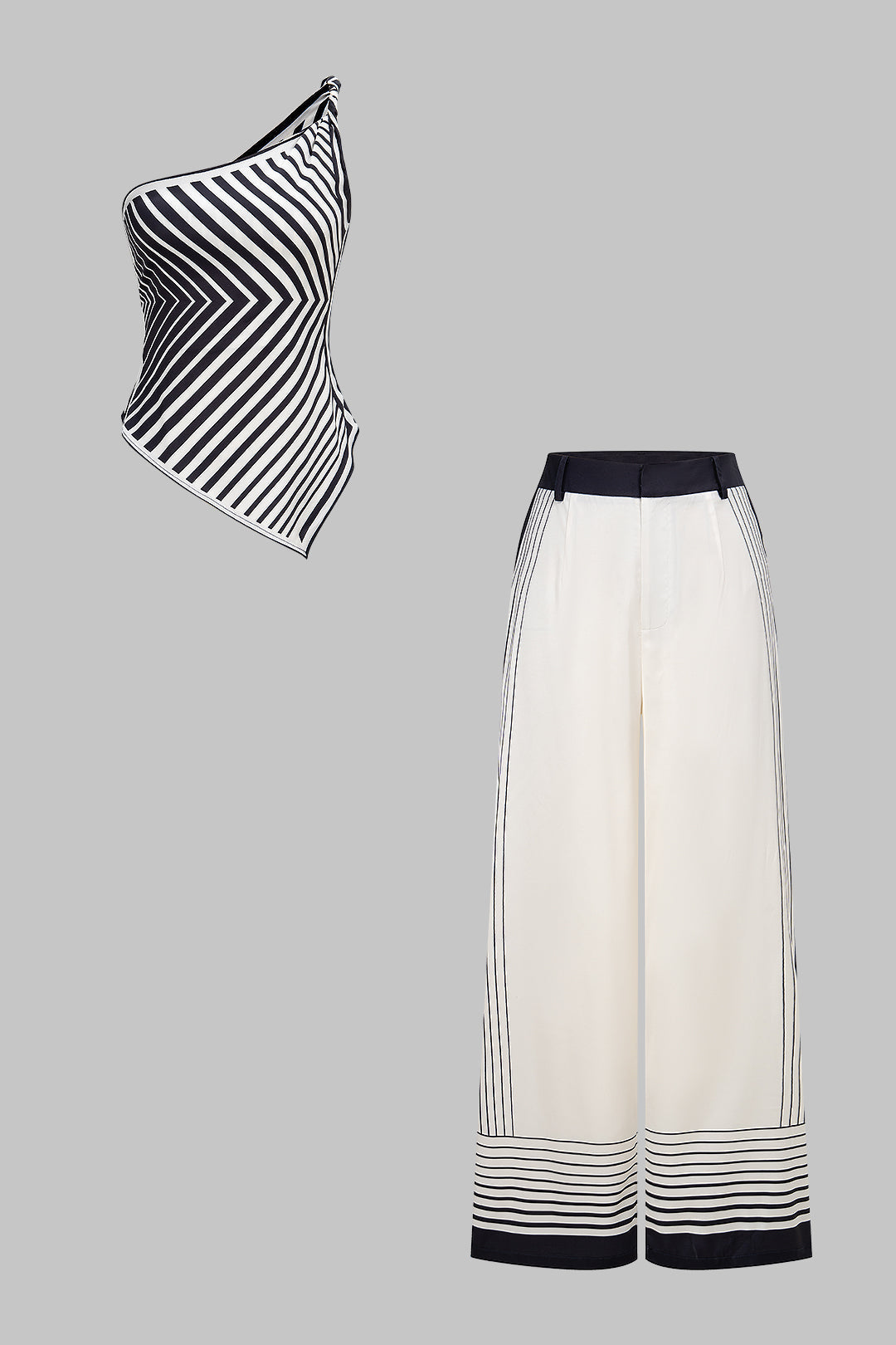 Fleur - Satijnen set met top en broek