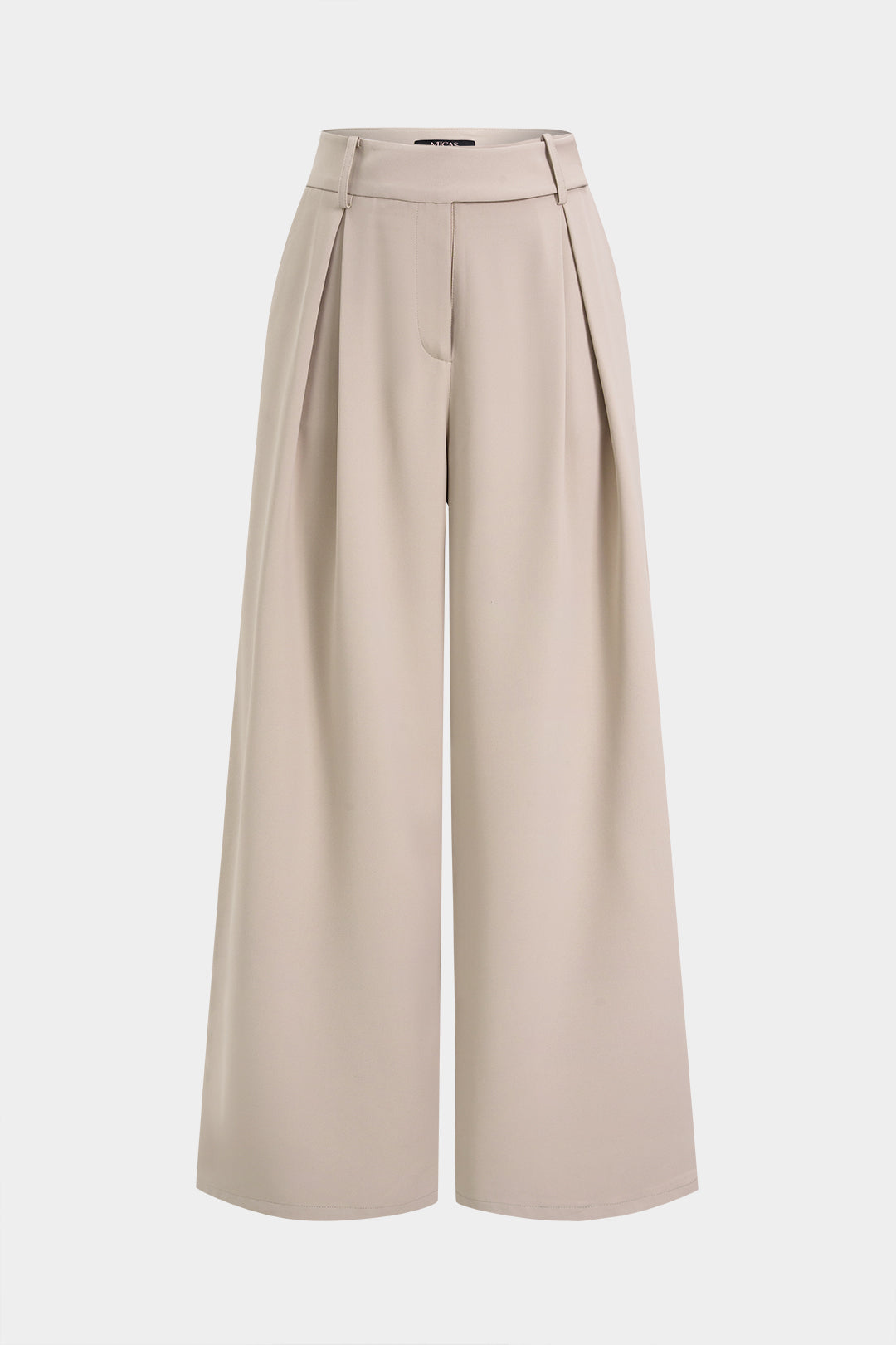 Ella - Effen broek met hoge taille en wijde pijpen