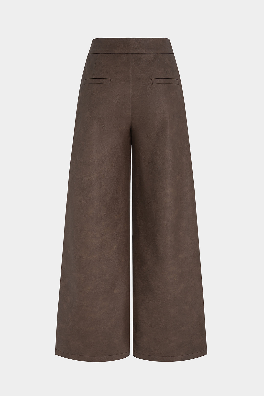 Leren-look broek met knoopdetail