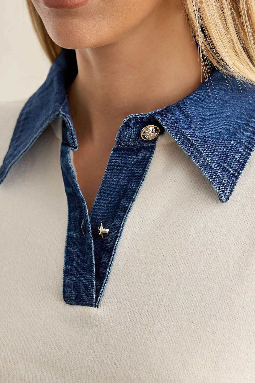 Patchwork top met lange mouwen