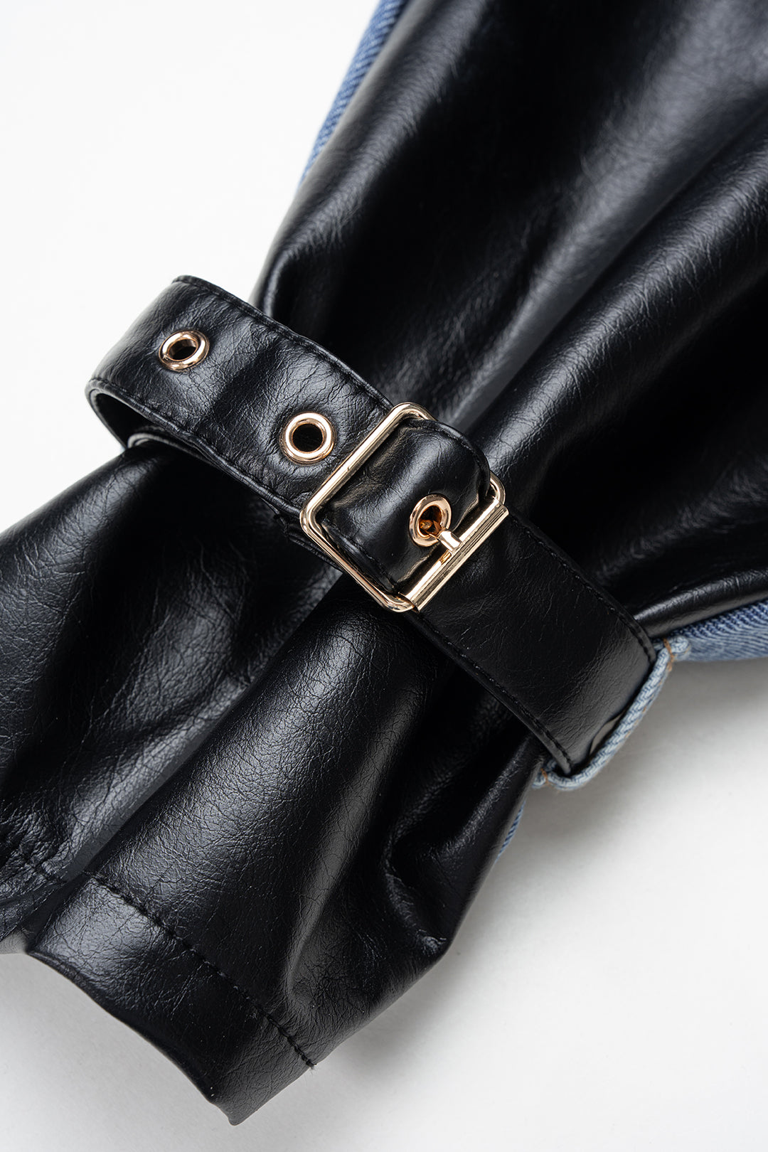 Zara - Denim patchwork broek met wijde pijpen