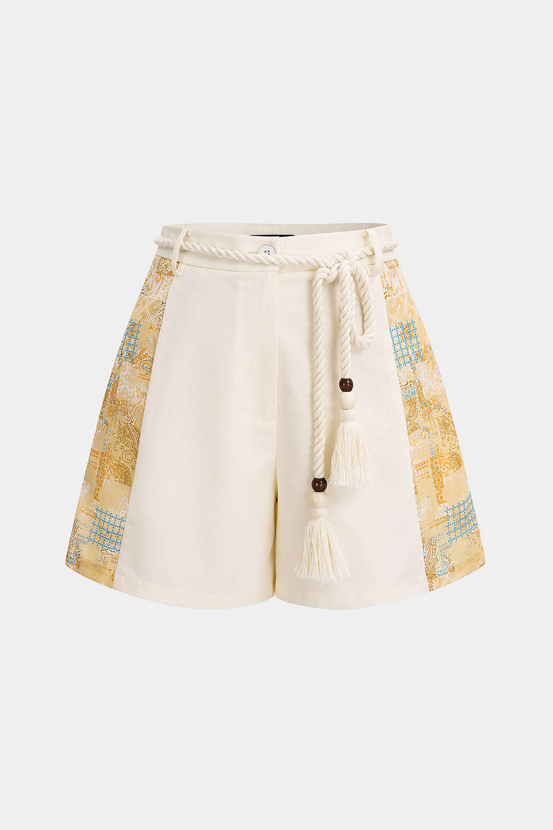 Linnen short met wijde pijpen