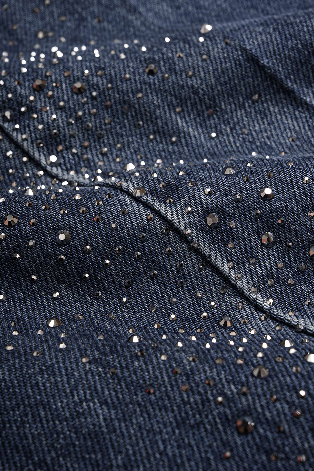 Jeans met strass, hoge taille en ballonmodel