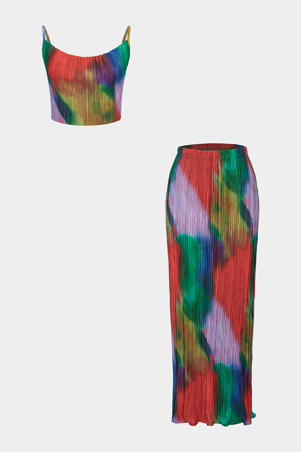 Tie-dye set met top en rok