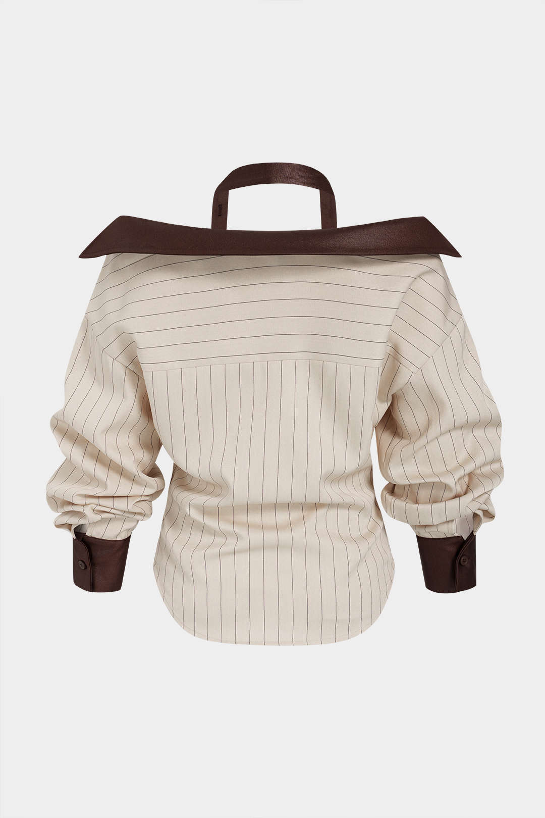 Gestreepte asymmetrische blouse met lange mouwen