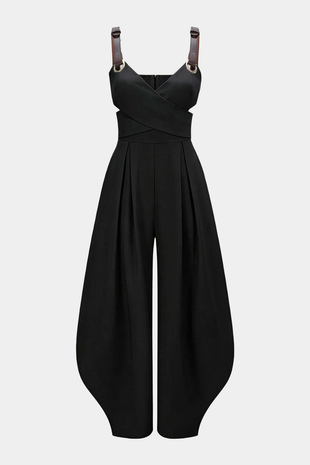 Mouwloze jumpsuit met uitsnijding en V-hals