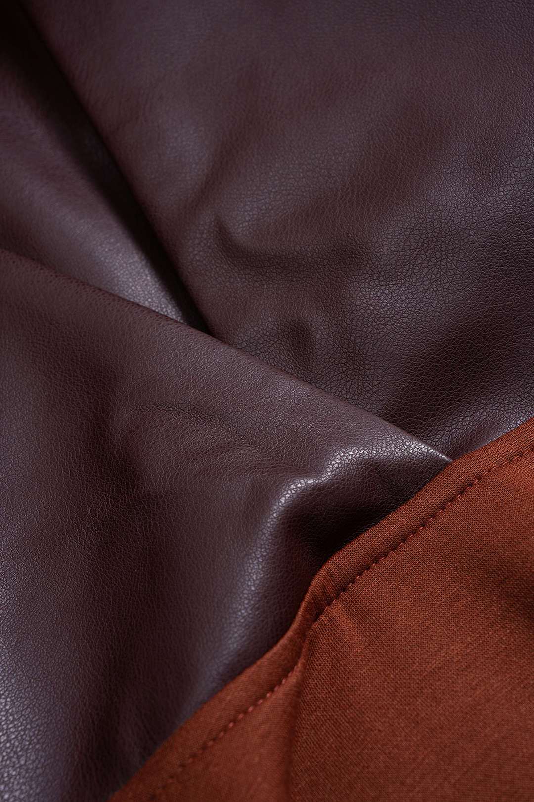 Leren-look patchwork hoodie