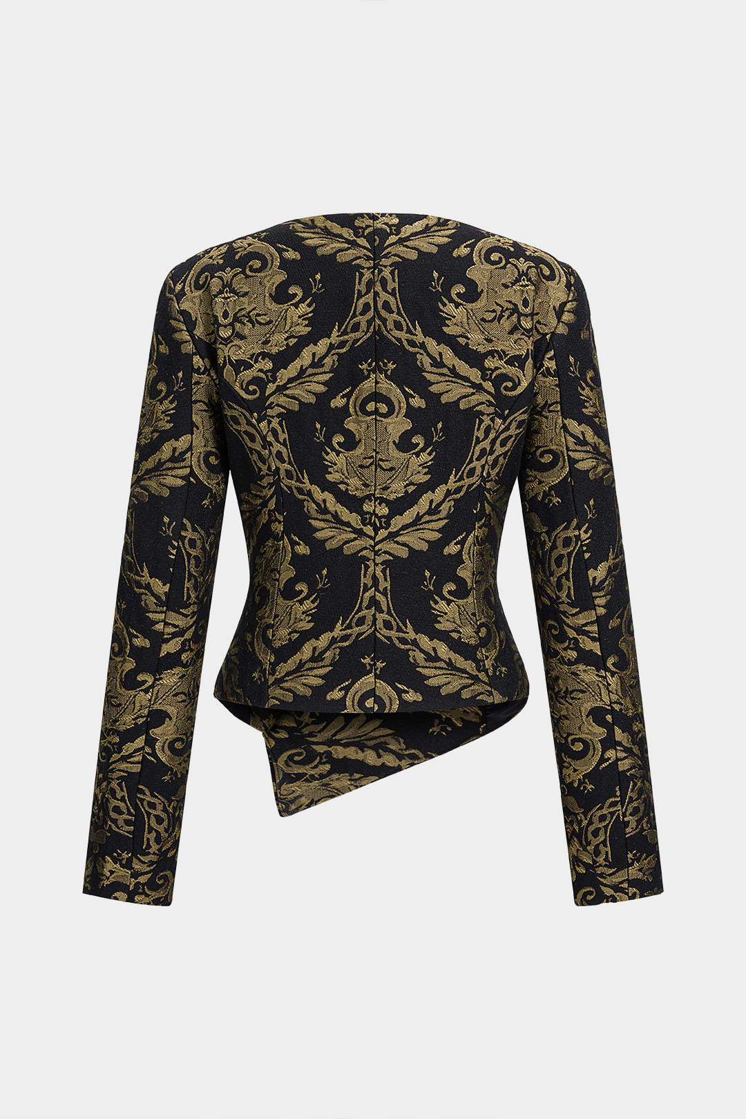 Jacquard asymmetrische blazer met knoopjes