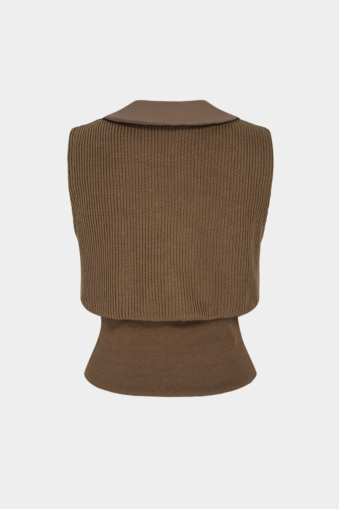 Patchwork leren-look tanktop