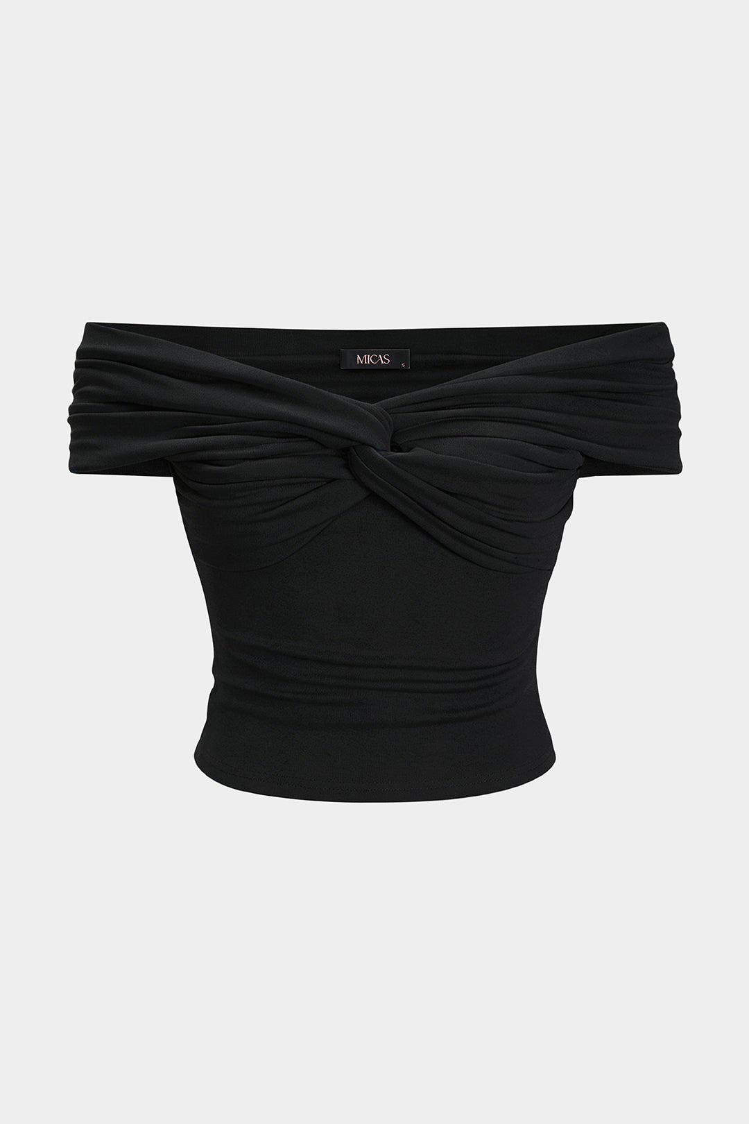 Effen top met gedraaid detail en knoopdetail
