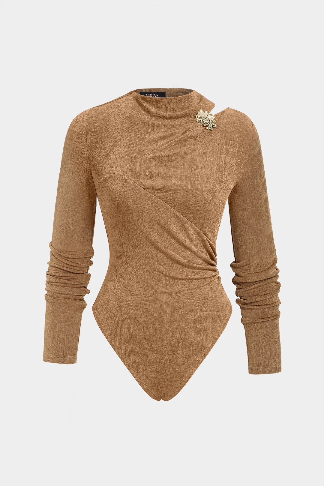 Metallic asymmetrische body met gedraaid detail