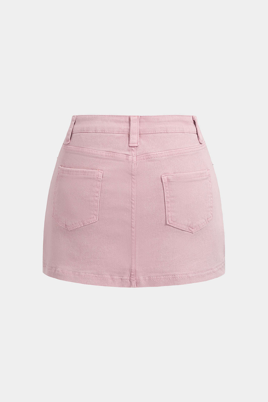Denim metallic rok met rits