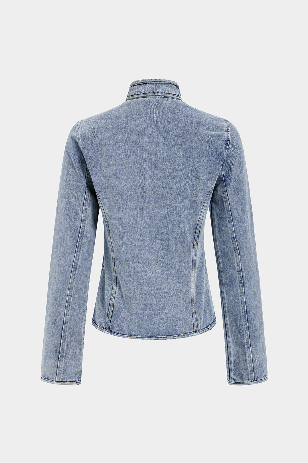 Denim jasje met knoopjes en rits