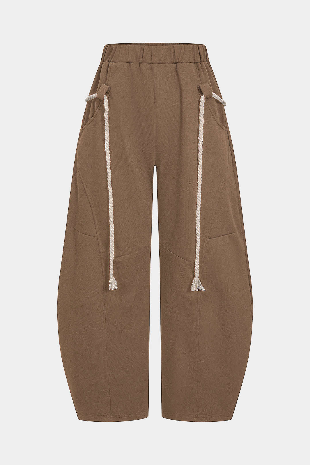 Pantalon met trekkoord en wijde pijpen