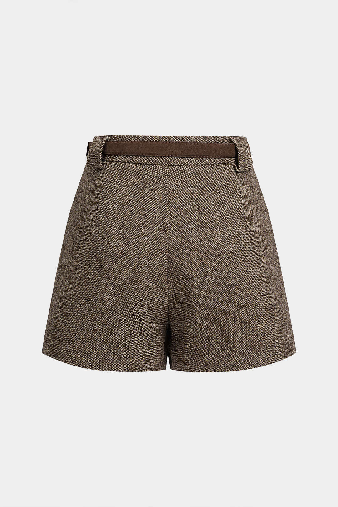 Short met hoge taille, wijde pijpen en riem