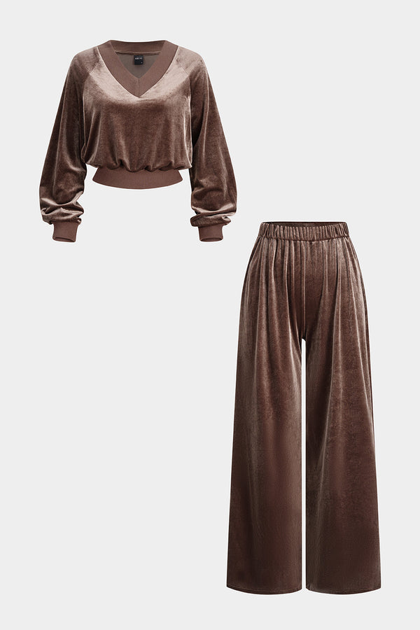 Fluwelen set met top en broek
