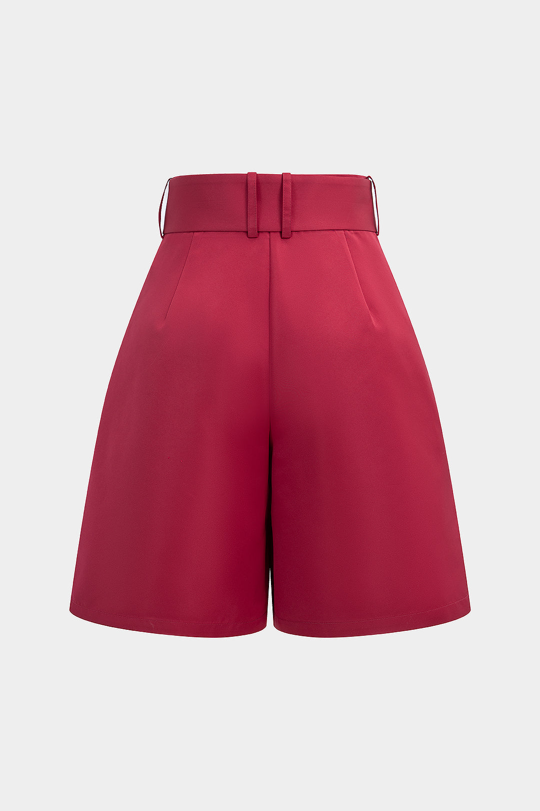 Effen short met riem, hoge taille en wijde pijpen