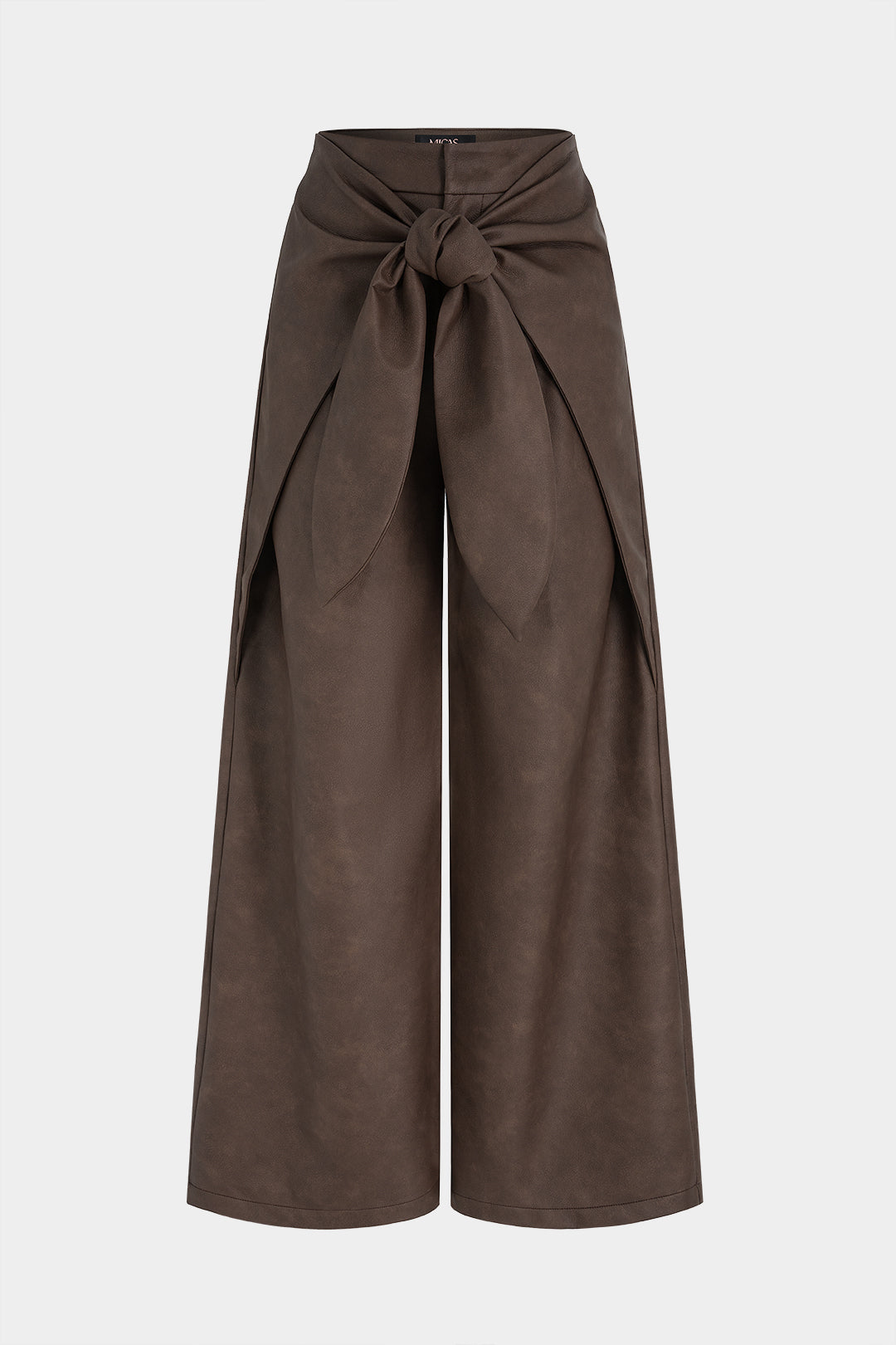 Leren-look broek met knoopdetail