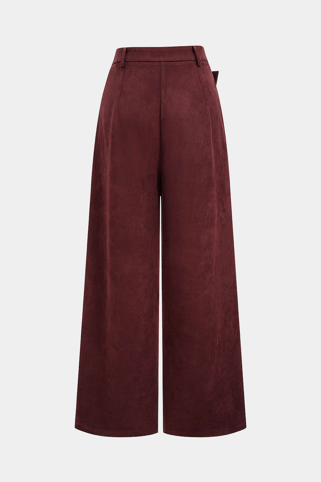 Leren-look suède broek met hoge taille