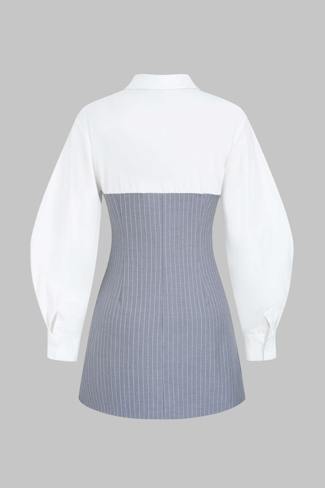 Gestreepte patchwork minijurk met lange mouwen