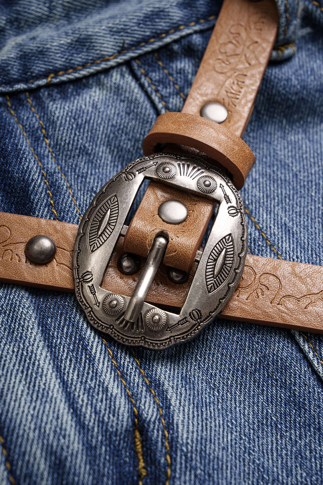 Denim playsuit met korte mouwen