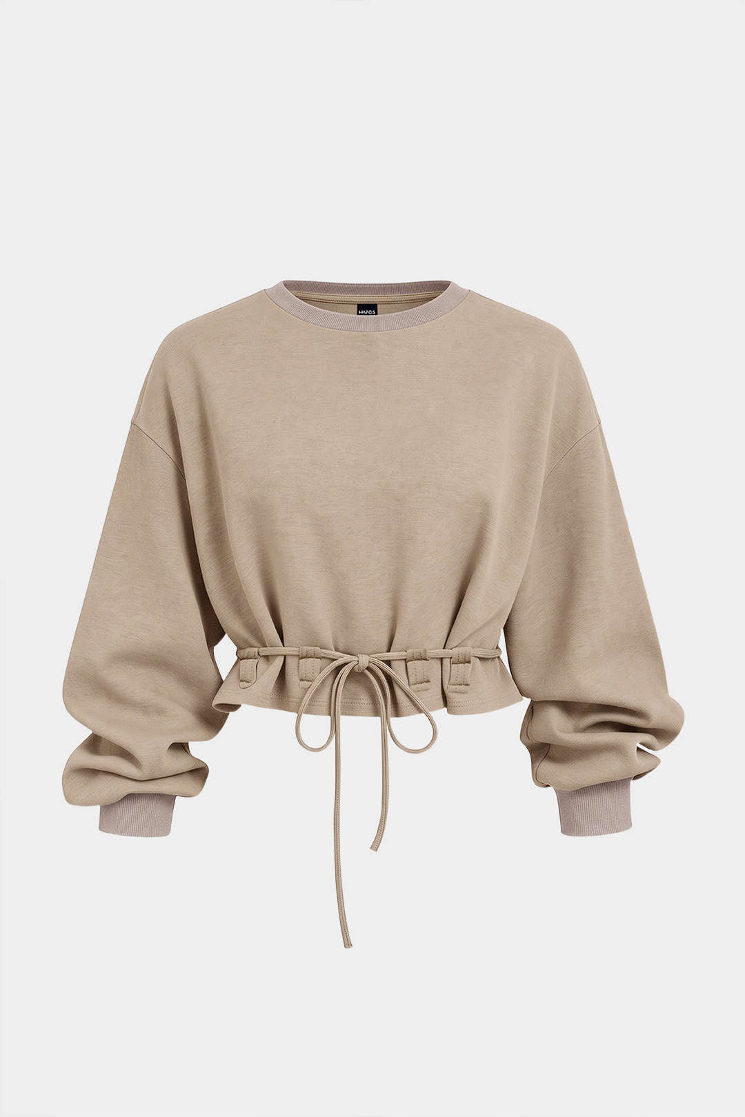 Sweater met ronde hals, strik en lange mouwen
