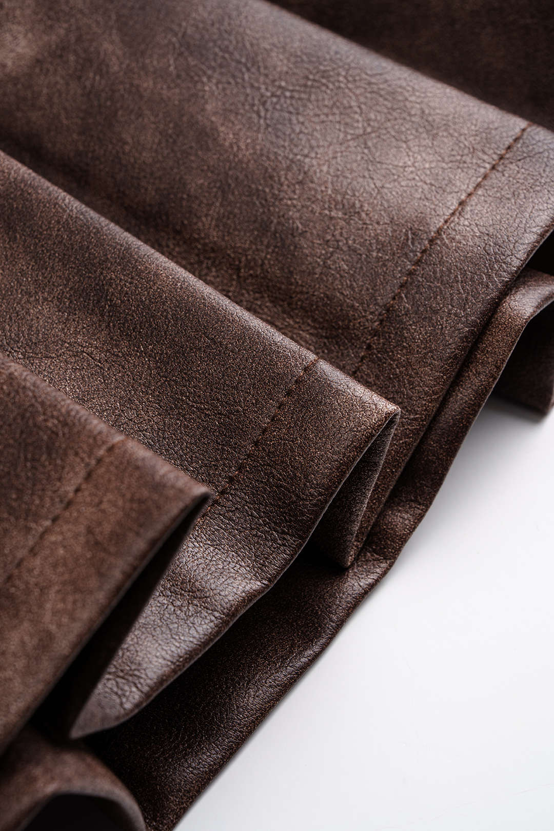 Verwassen leren-look minirok met rits