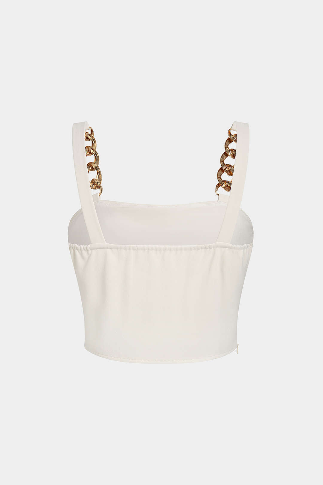 Metallic top met kettingdetail en ruches