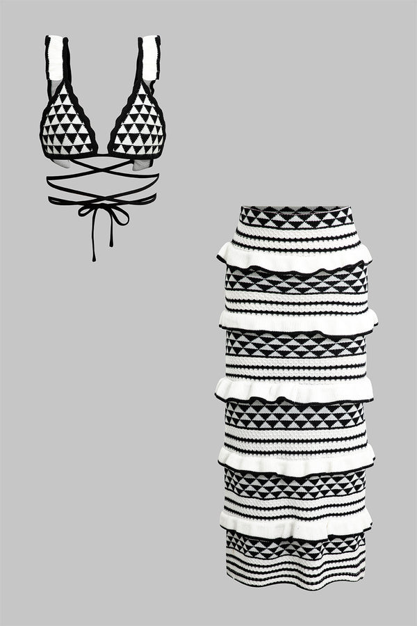 Zara - Gebreide set met top en midirok