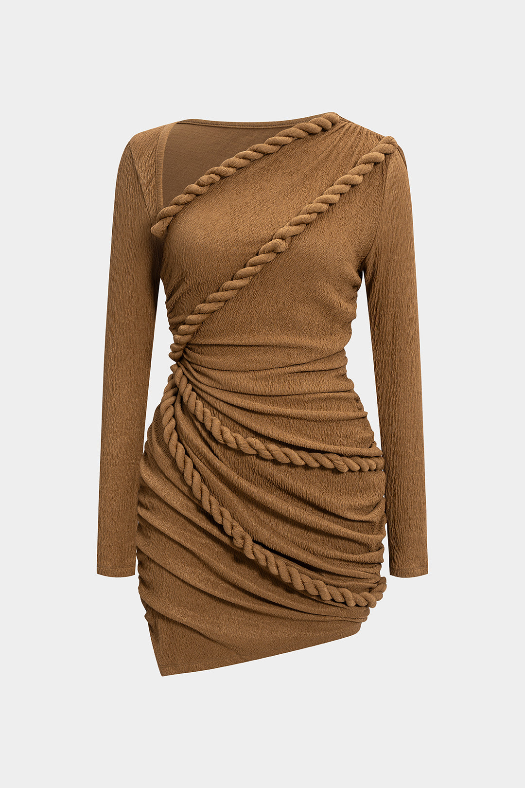 Amira - Asymmetrische minijurk met gedraaid detail en knoopdetail