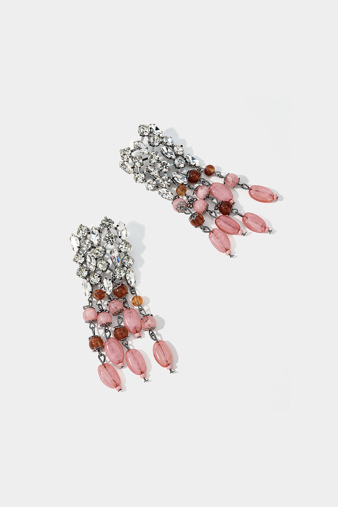 Oorbellen met kralen, strass en franjes