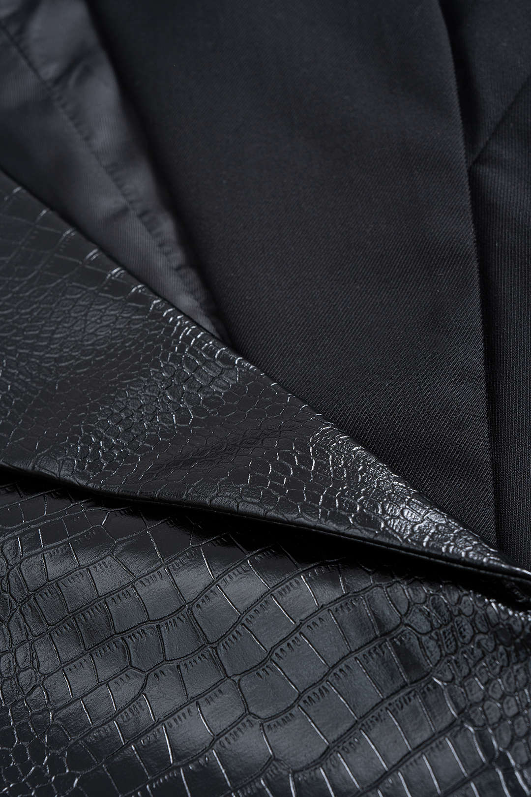 Leren-look patchwork gilet
