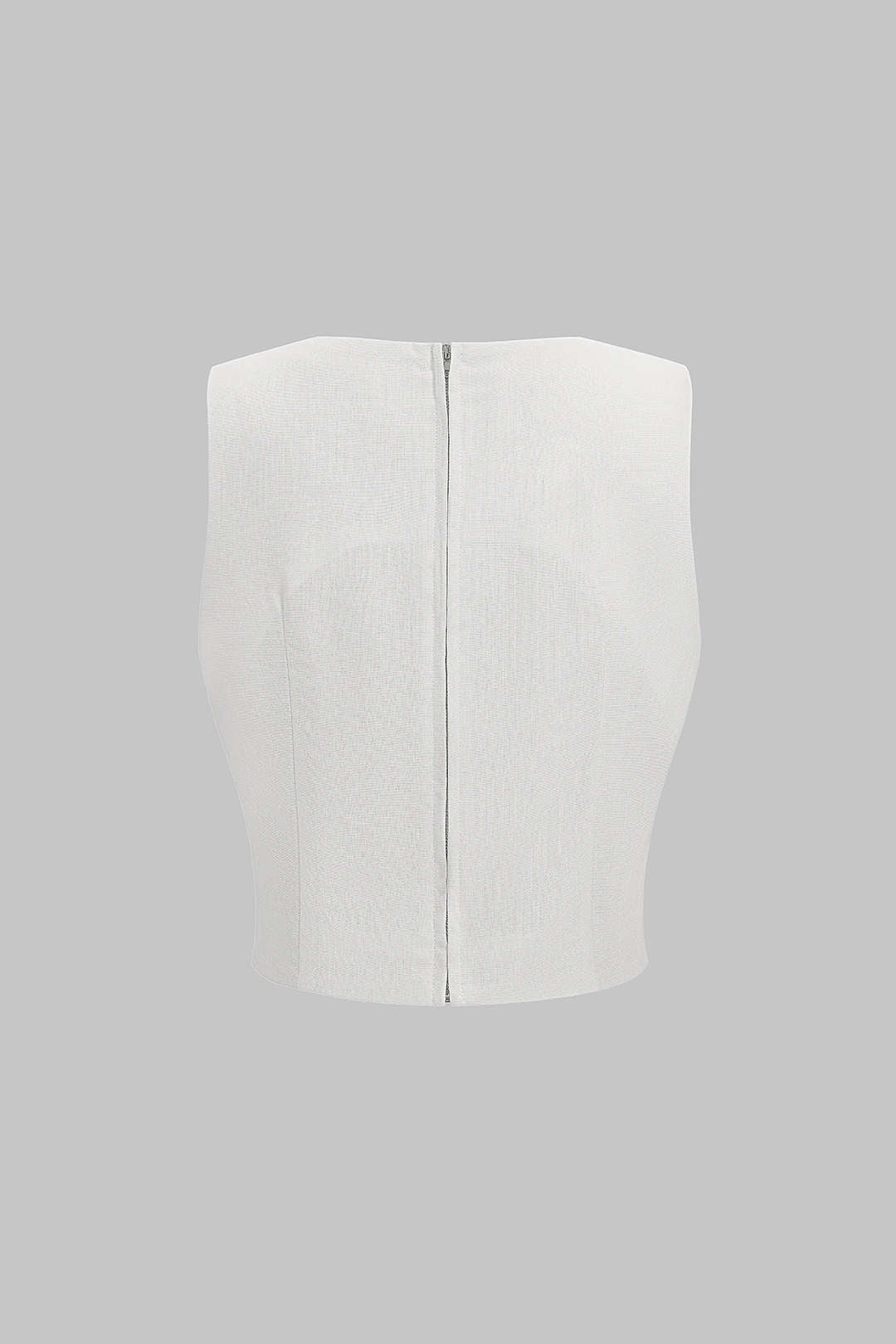 Asymmetrische tanktop met uitsnijding en rits