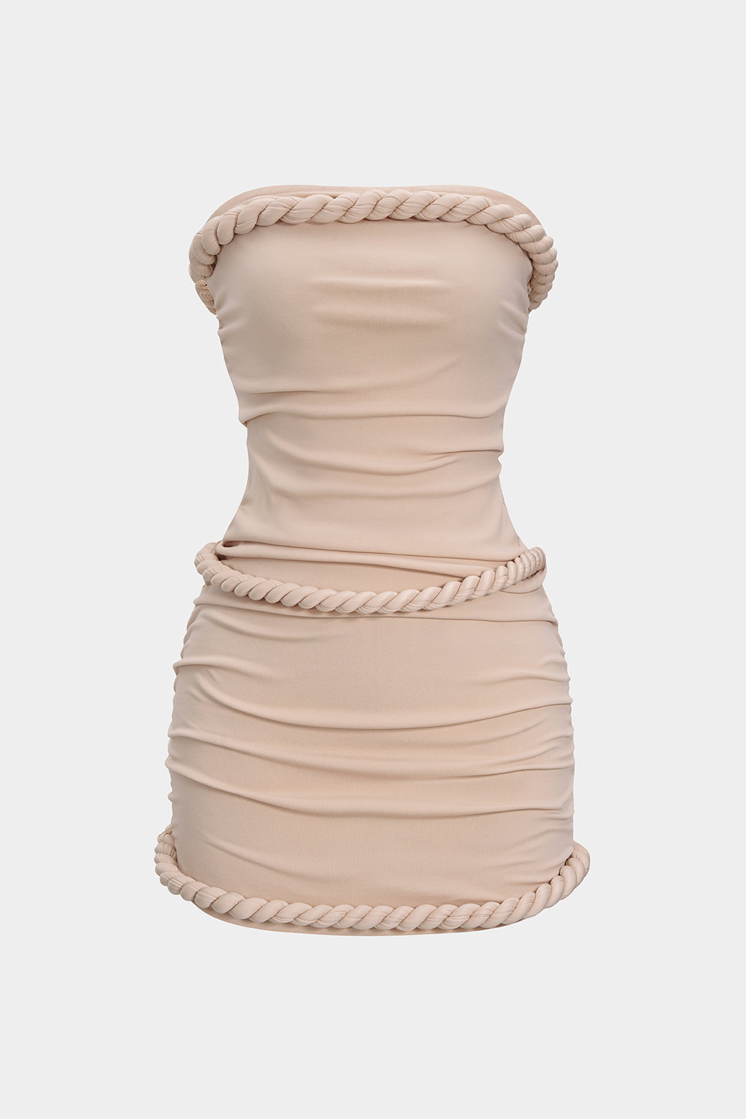 Mouwloze minijurk met gedraaid detail en knoopdetail