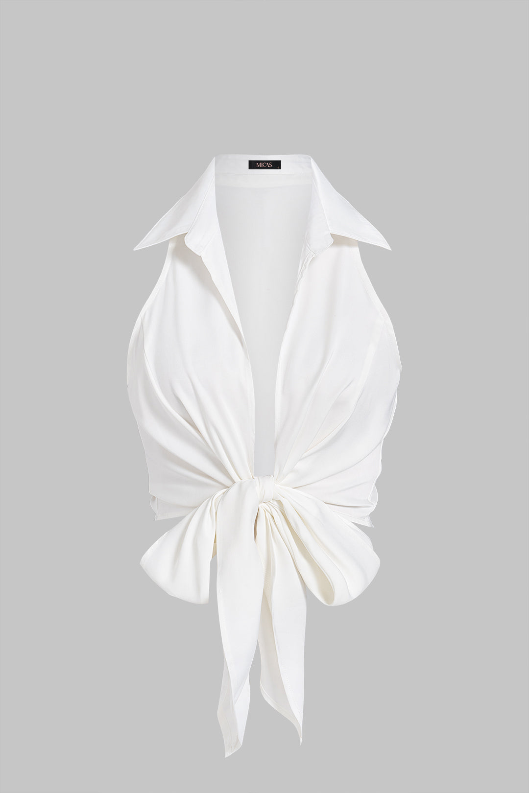 Effen tanktop met knoopdetail