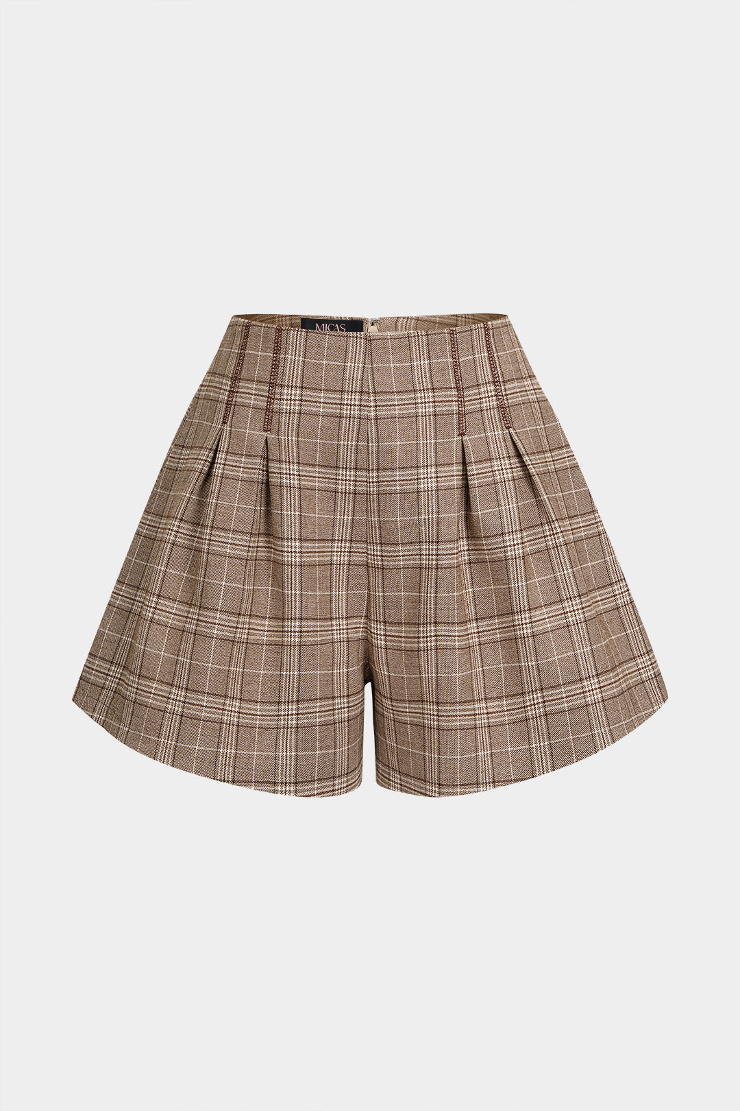 Geruite short met hoge taille
