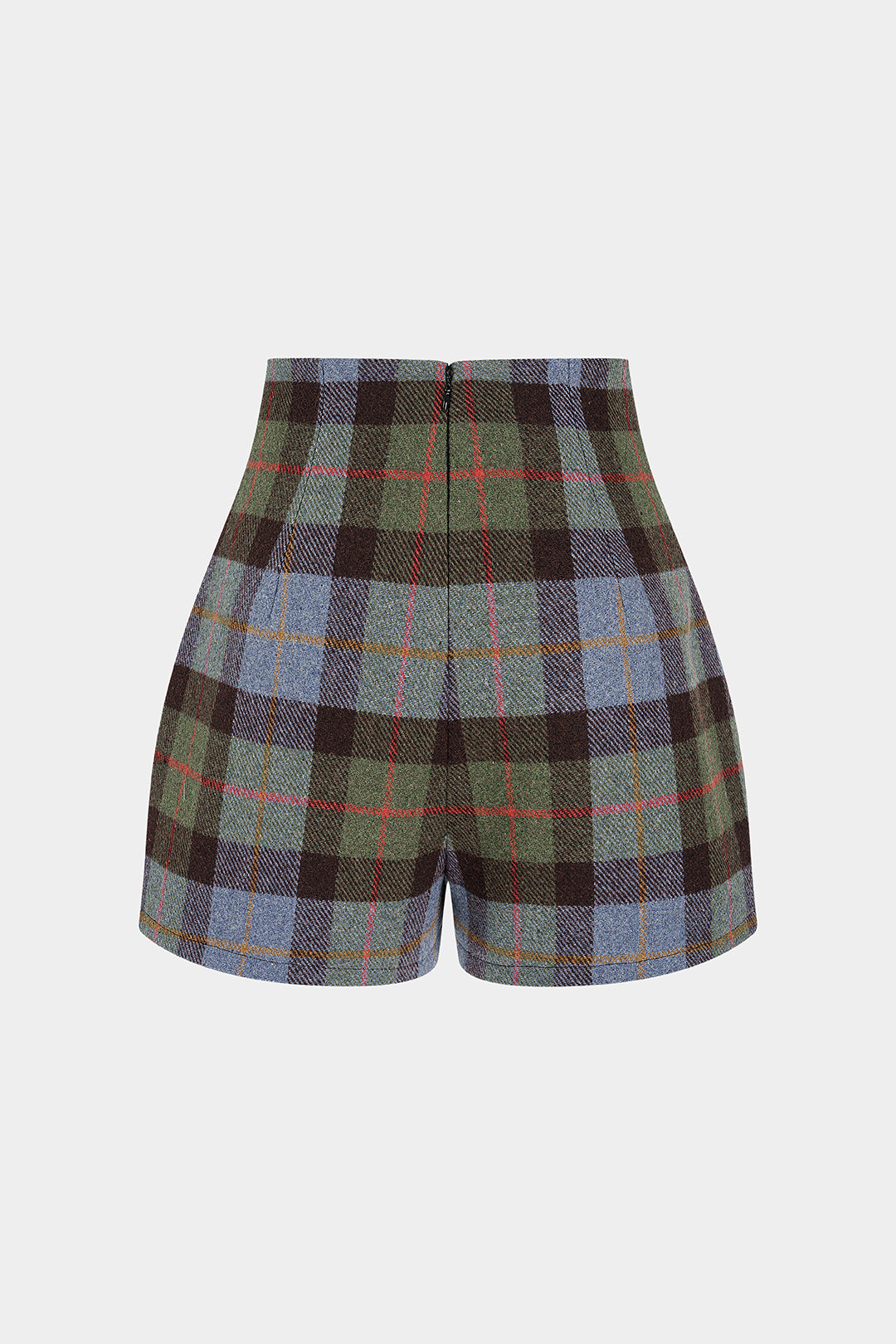 Geruite short met rits
