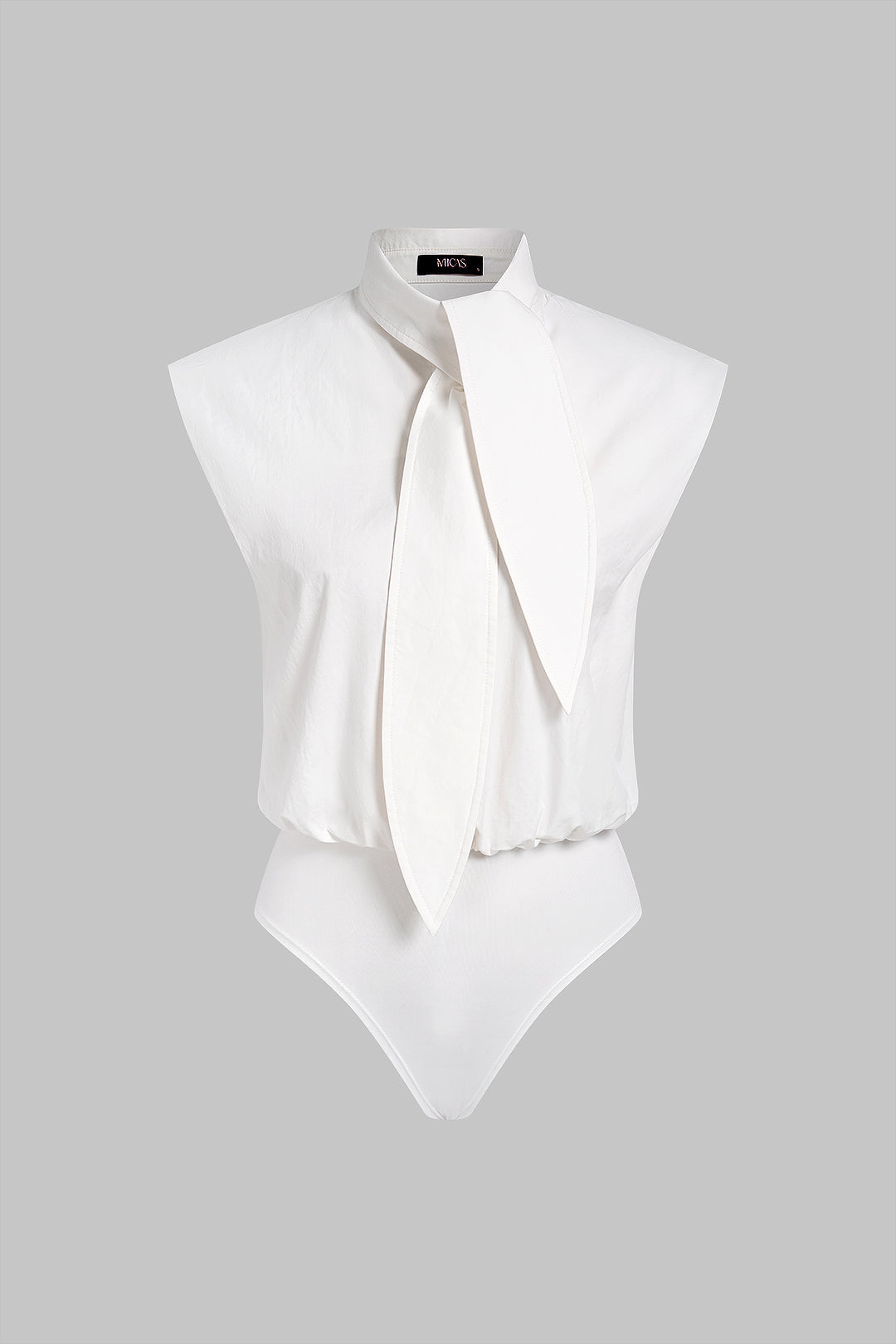 Effen mouwloze body met strik